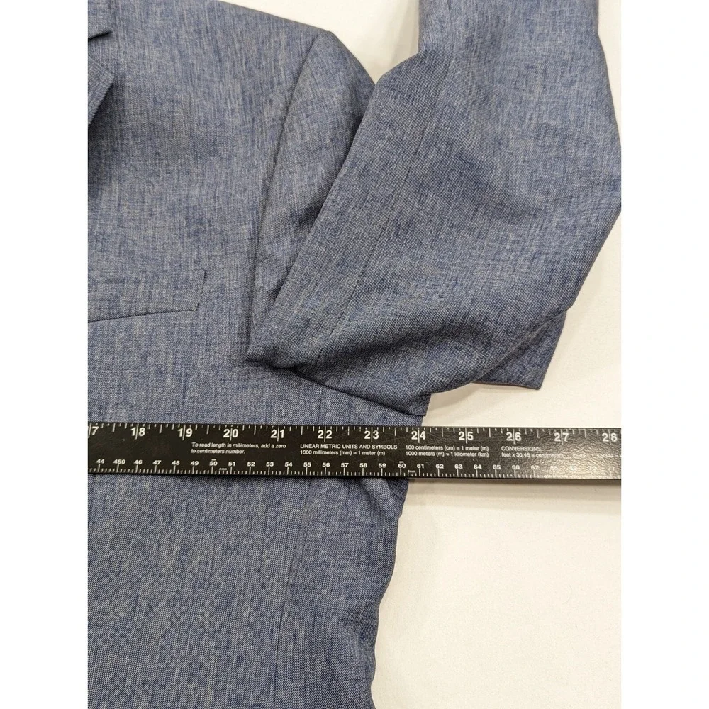 Chaps Ralph‎ Lauren Blazer Sports Suit Jacket Polyester 46R Blue Heathered EUC